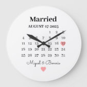 Getrouwde kalender Datum Gepersonaliseerde trouwda Grote Klok (Voorkant)