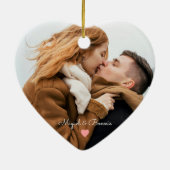 Getrouwde kalender Datum Gepersonaliseerde trouwda Keramisch Ornament (Achterkant)