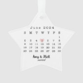 Getrouwde kalender Trouwdatum KeepSake Keramiek Ornament (voorkant)