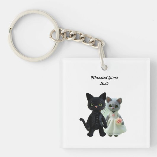 Getrouwde katten 2025 sleutelhanger (Voorkant)