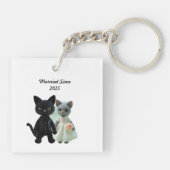 Getrouwde katten 2025 sleutelhanger (Achterkant)