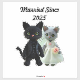 Getrouwde katten 2025 sticker