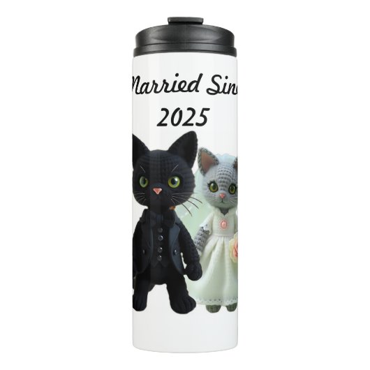 Getrouwde katten 2025 thermosbeker (Voorkant)