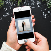 Getrouwde Kerst Dusty Blauwe Foto Feestdagenkaart