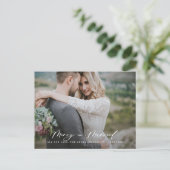 Getrouwde kerst elegante botanische foto nieuw get feestdagenkaart (Staand voorkant)