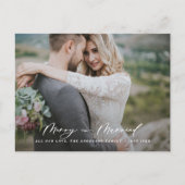 Getrouwde kerst elegante botanische foto nieuw get feestdagenkaart (Voorkant)