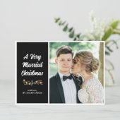 Getrouwde Kerst Flat Vakantie Kaart (Staand voorkant)