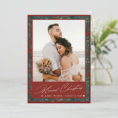 Getrouwde kerst pasgetrouwde vakantie aankondiging (Staand voorkant)