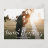 Getrouwde kerst trendy bruiloft aankondiging briefkaart (Voorkant)
