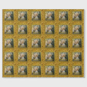 Getrouwde kerstfeest Elegant Gold Type Weddenfoto Cadeaupapier (Vlak)