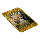 Getrouwde kerstfeest Elegant Gold Type Weddenfoto Magneet (Rechterzijde)