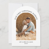 Getrouwde Kerstfoto Boog Kerst Kaart (Voorkant)