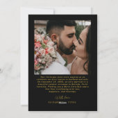 Getrouwde Kerstfoto Passen getrouwd Zwart & Goud Feestdagenkaart (Achterkant)