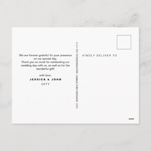 Getrouwde kerstfoto Weddenschap Bedankt Feestdagenkaart (Achterkant)