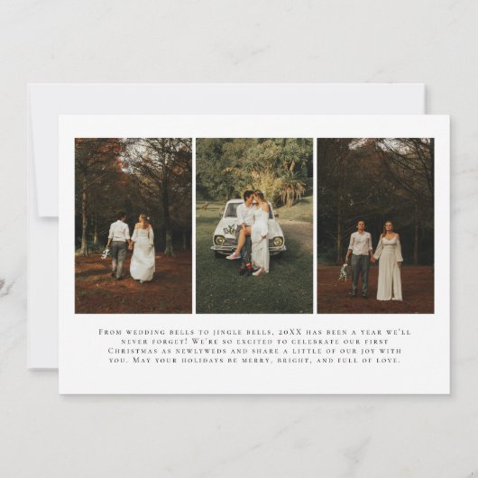 Getrouwde Kerstmis | Pas getrouwd eerste vakantief Feestdagenkaart (Achterkant)