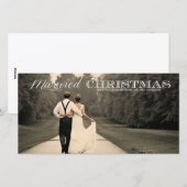 Getrouwde kersttypografie Vakantiefotokaart Feestdagenkaart (Voorkant / Achterkant)