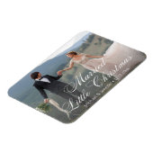 Getrouwde kleine kerst bruiloft foto vakantie magneet (Linkerzijde)