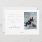 getrouwde minimalistische bruiloft foto feestdagenkaart (Achterkant)