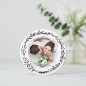 Getrouwde n vrolijke kerstkrans feestdagenkaart (Staand voorkant)