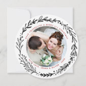 Getrouwde n vrolijke kerstkrans feestdagenkaart (Voorkant)