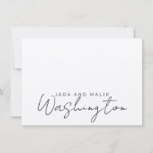 Getrouwde naam bruiloft monogram script notitiekaartje (Voorkant)