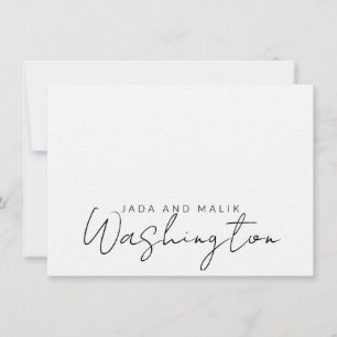 Getrouwde naam bruiloft monogram script notitiekaartje