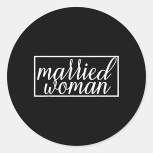 Getrouwde vrouw echtgenote huwelijk koppel grappig ronde sticker