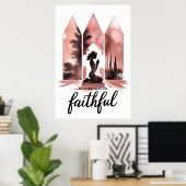 Getrouwe Boho – Christelijke wandkunst voor vrouwe Poster (Thuiskantoor)