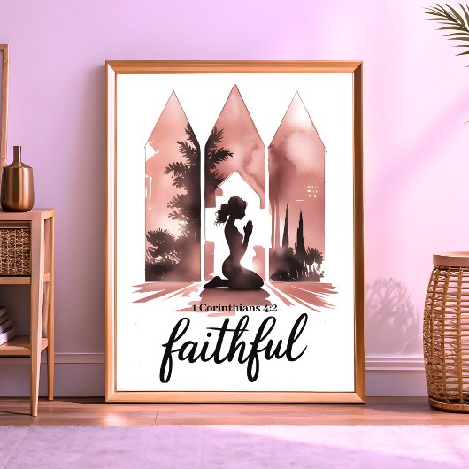 Getrouwe Boho – Christelijke wandkunst voor vrouwe Poster