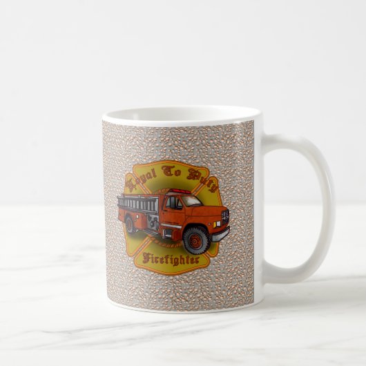 Getrouwe brandweerman brandweerwagen mok (Rechts)