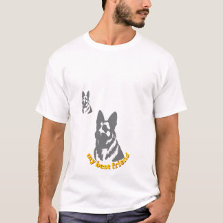 Getrouwe Duitse Herdershond Gezicht Paarse Grafisc T-shirt