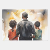 Getrouwe eenheid: een zwarte familie in gebed inpakpapier vel (Voorkant)