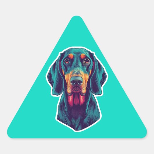 Getrouwe Gloed – Levendig Bluetick Coonhound Pop A Sticker (Voorkant)