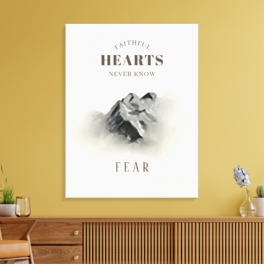 getrouwe inspirerende Quote Waterverf Mountain Canvas Afdruk (Insitu (Woonkamer))