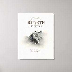 getrouwe inspirerende Quote Waterverf Mountain Canvas Afdruk