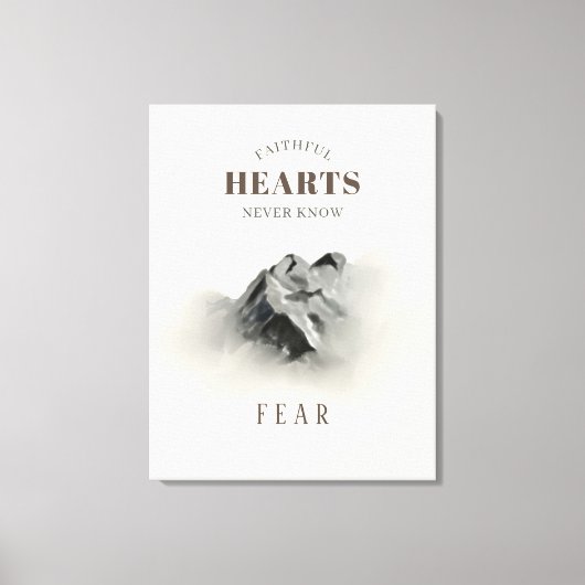 getrouwe inspirerende Quote Waterverf Mountain Canvas Afdruk (Voorkant)