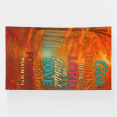Getrouwe Liefde in Herfstglorie | Psalm 107:1 Spandoek (Horizontaal)
