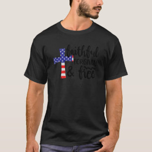 getrouwe vergeving en vrije Jezus kruis VS vlag TS T-shirt