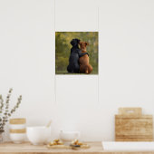 Getrouwe Vrienden Hond Fotografie Poster (Keuken)