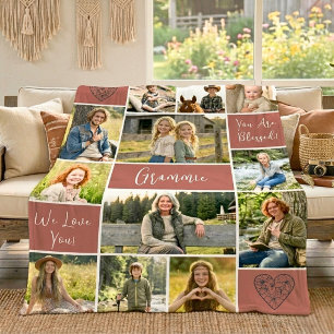 Getrouwe Wortels 12 Foto Oma Erfenis Mauve Wit Fleece Deken