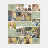 Getrouwe Wortels 12 Foto Oma Willow Sage Fleece Deken (Voorkant)