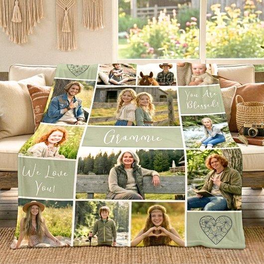 Getrouwe Wortels 12 Foto Oma Willow Sage Fleece Deken