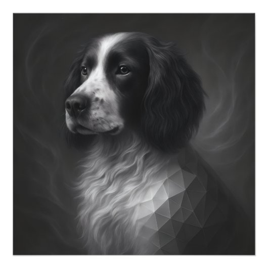 Getrouwe Ziel – Springer Spaniel Geometrie Foto Afdruk (Voorkant)