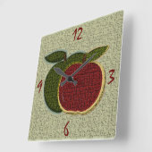 Gettextureerde appels (sage) wandklok (Hoek)