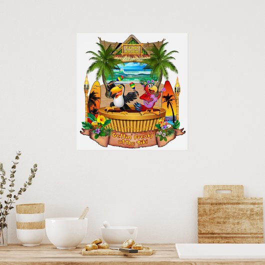 GETTIN' FREAKY OP DE TIKI POSTER (Keuken)