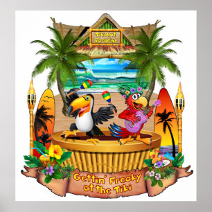 GETTIN' FREAKY OP DE TIKI POSTER