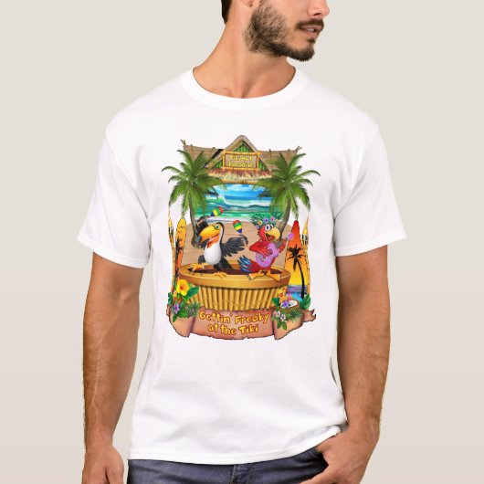 GETTIN' FREAKY OP DE TIKI T-SHIRT (Voorkant)