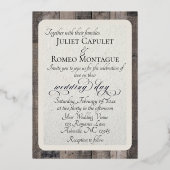 Gettin' Hitched Hout & Kant - Crème Folie Uitnodiging (Achterkant)