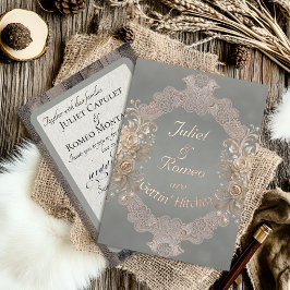 Gettin' Hitched Wood & Lace - Salie Folie Uitnodiging