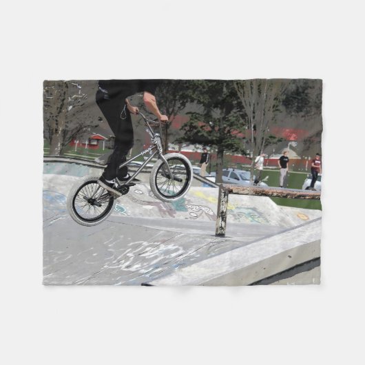 "Getting Air" BMX Rider Fleece Deken (Voorkant (Horizontaal))